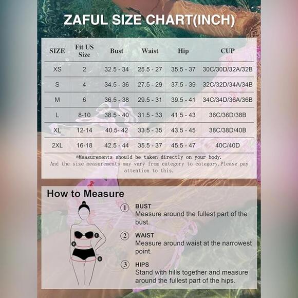 NWT ZAFUL Two Piece Reversible Triangle Floral String Bikini Swimsuit, Size 6 - Picture 4 of 5